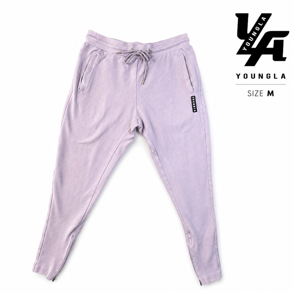 YoungLA The Perfect Jogger Men's Medium Lavender Sweatpants Zip Ankle M